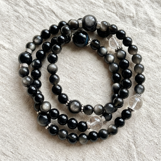 Golden Obsidian & Rutilated Quartz "Shield of Love" Bracelet - Healing & Strength Gift for Her